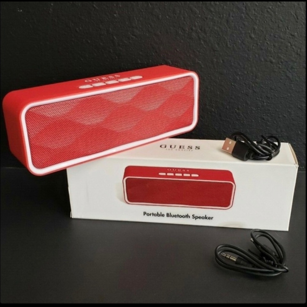 Brand new in box. Comes with aux cord and micro usb charging cable. 2 for $45